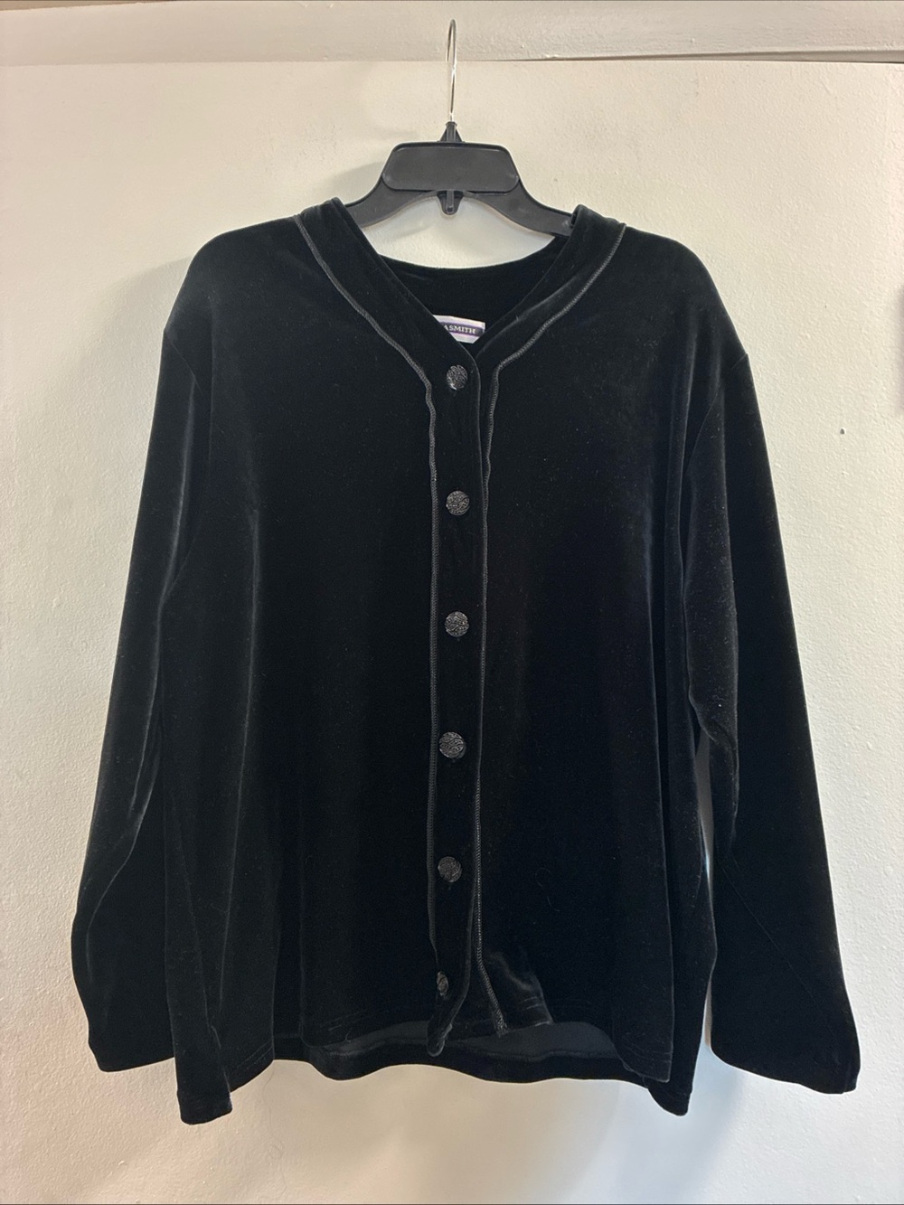 Amanda Smith Black Velvet Cardigan